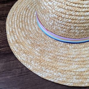 NWT Hanna Andersson Rainbow Straw Fedora Hat
